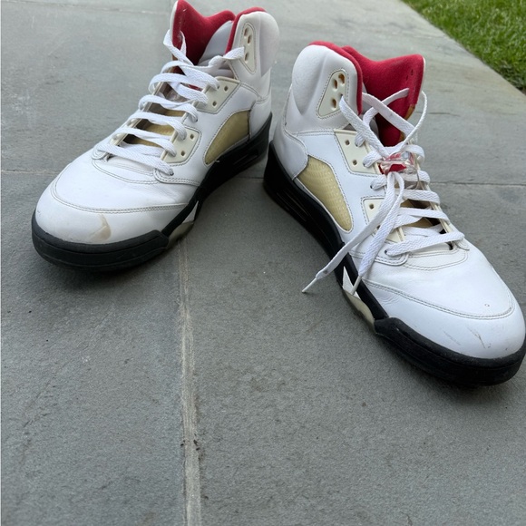 Jordan White and Red High-Top Sneakers - Picture 5 of 5